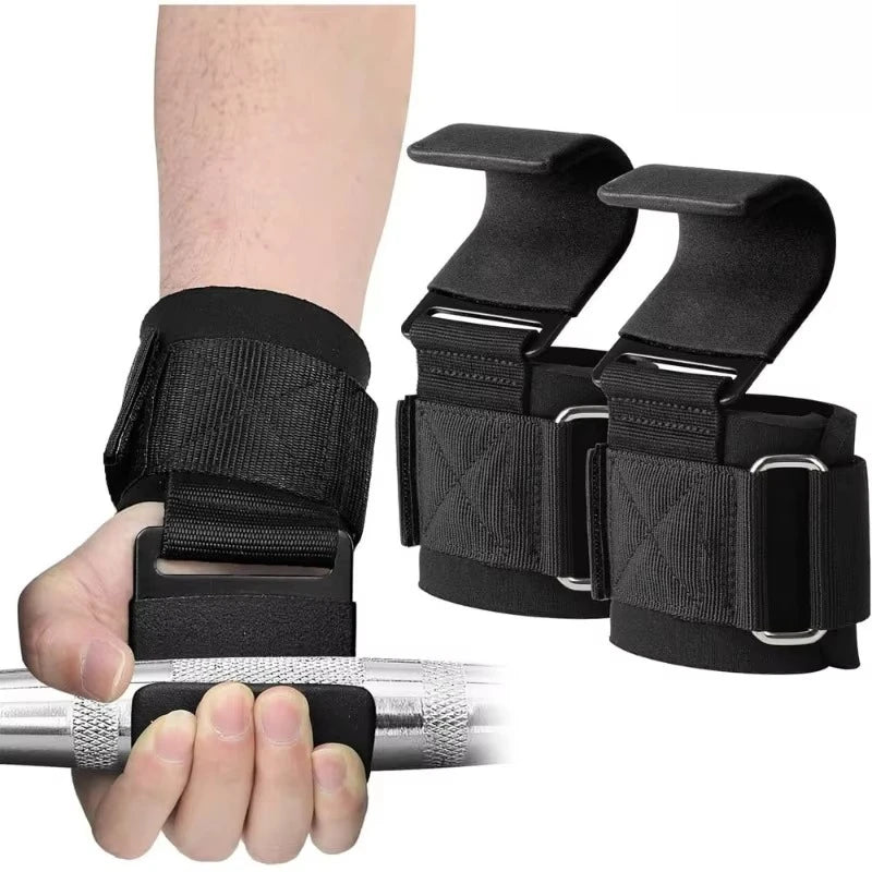 Weight Lifting Hooks Pair Hand Grip Support