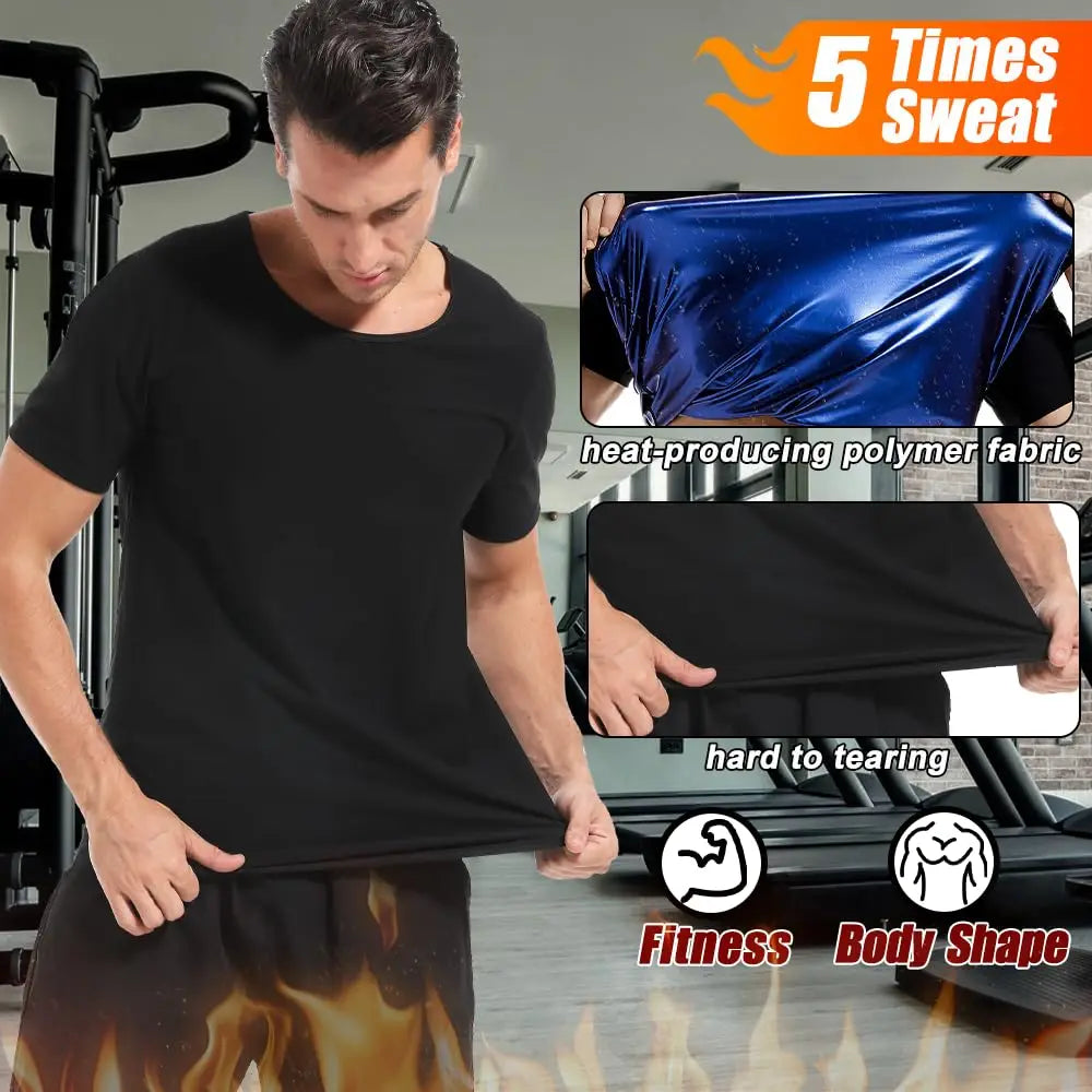 Men's Sauna Suit T-Shirt For Fitness Gym Exercise