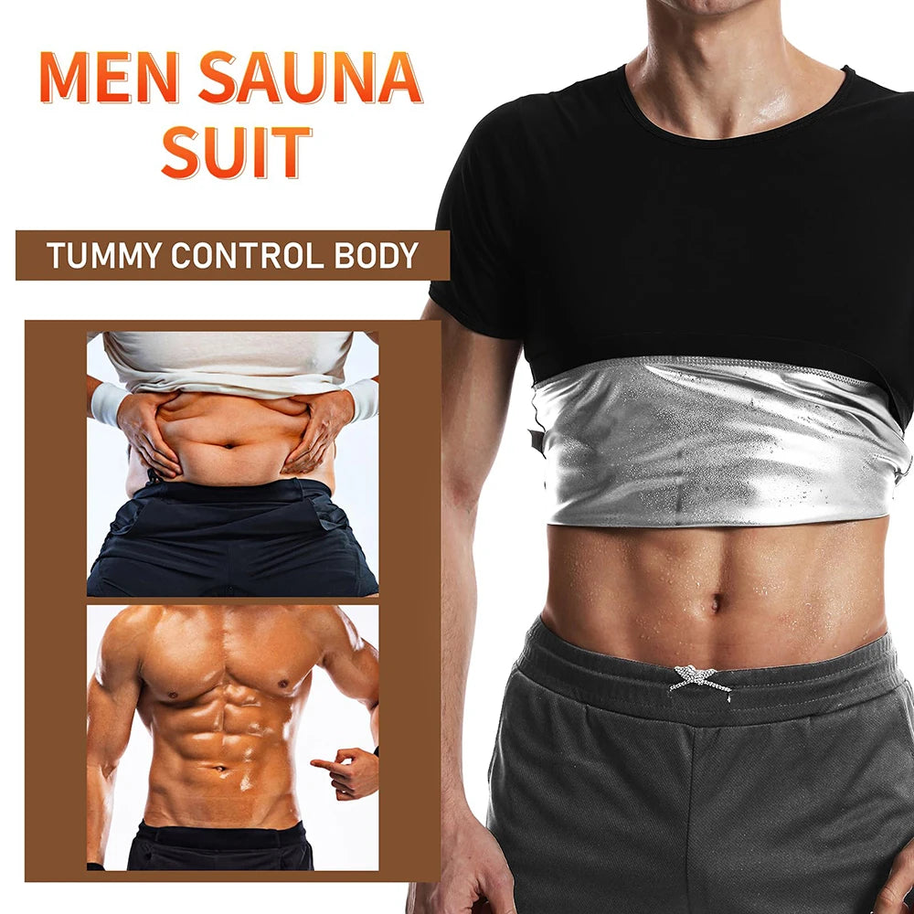 Men's Sauna Suit T-Shirt For Fitness Gym Exercise