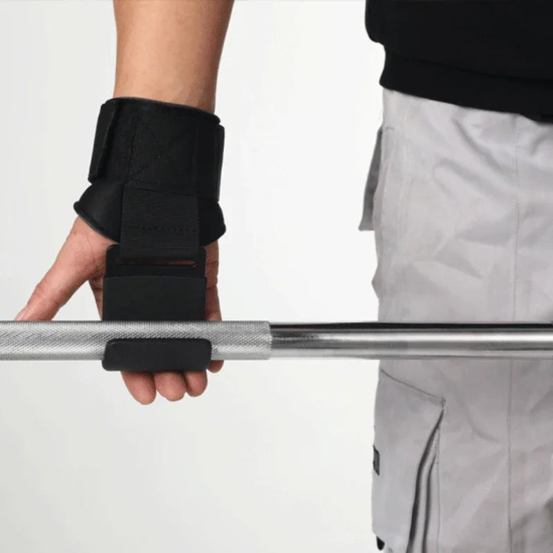 Weight Lifting Hooks Pair Hand Grip Support