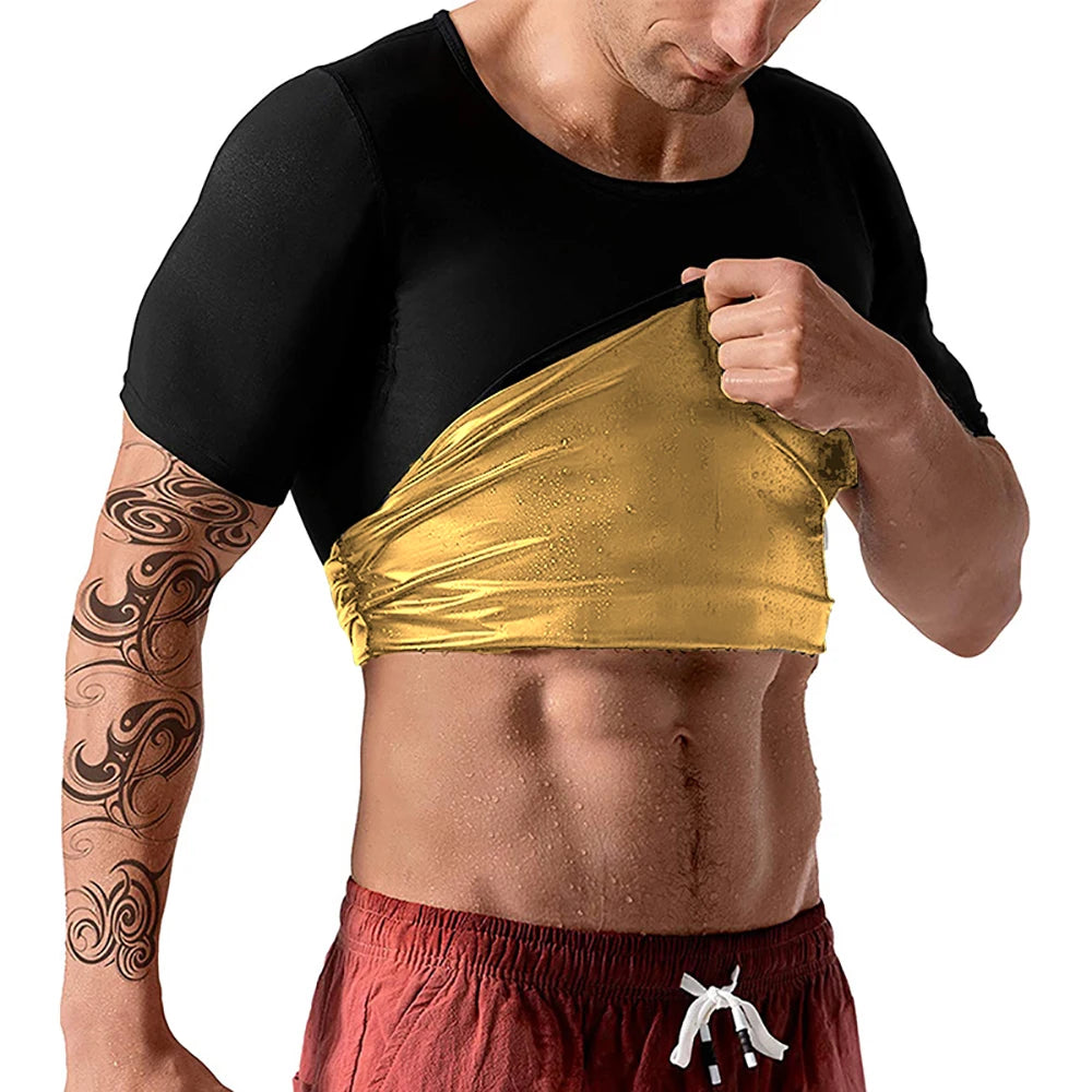 Men's Sauna Suit T-Shirt For Fitness Gym Exercise