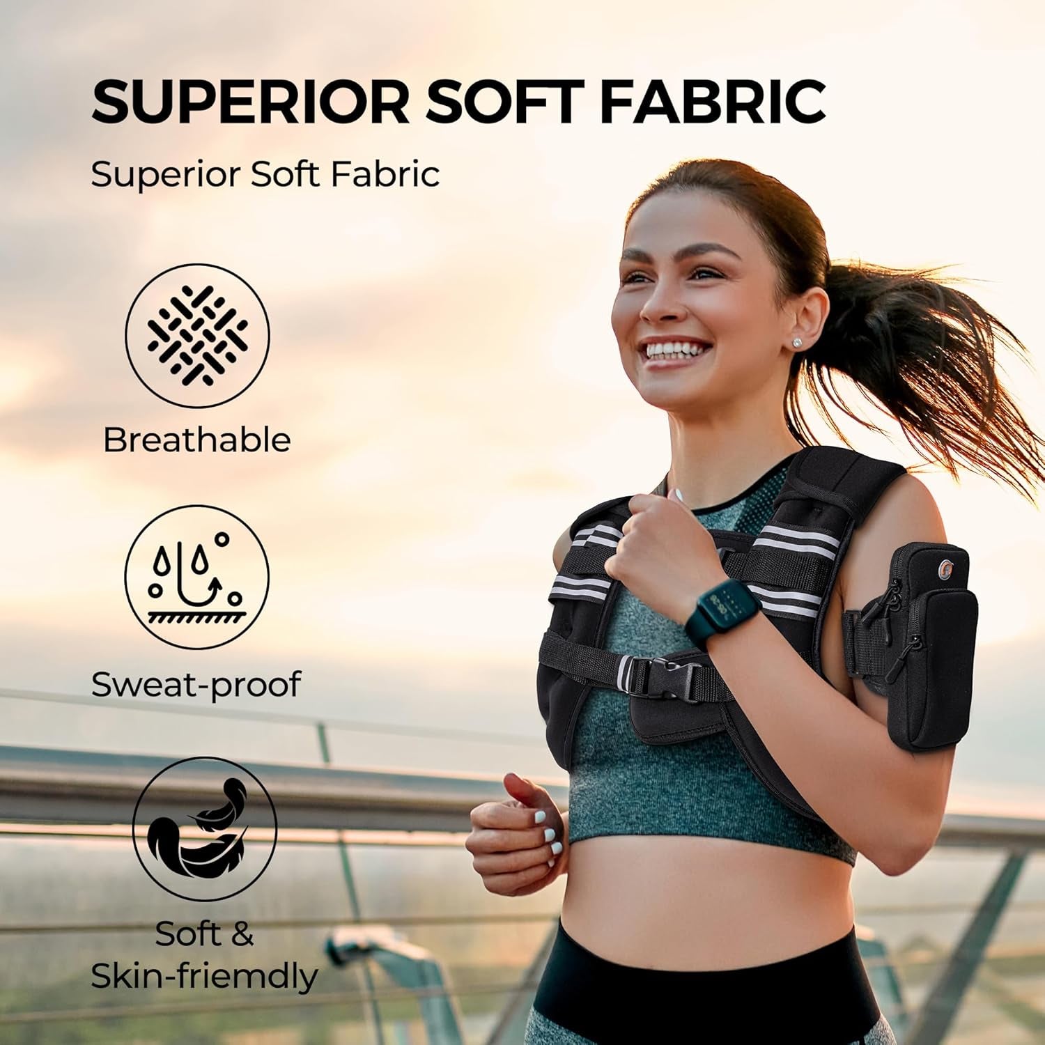 Weight Vest with Reflective Stripe For Workout
