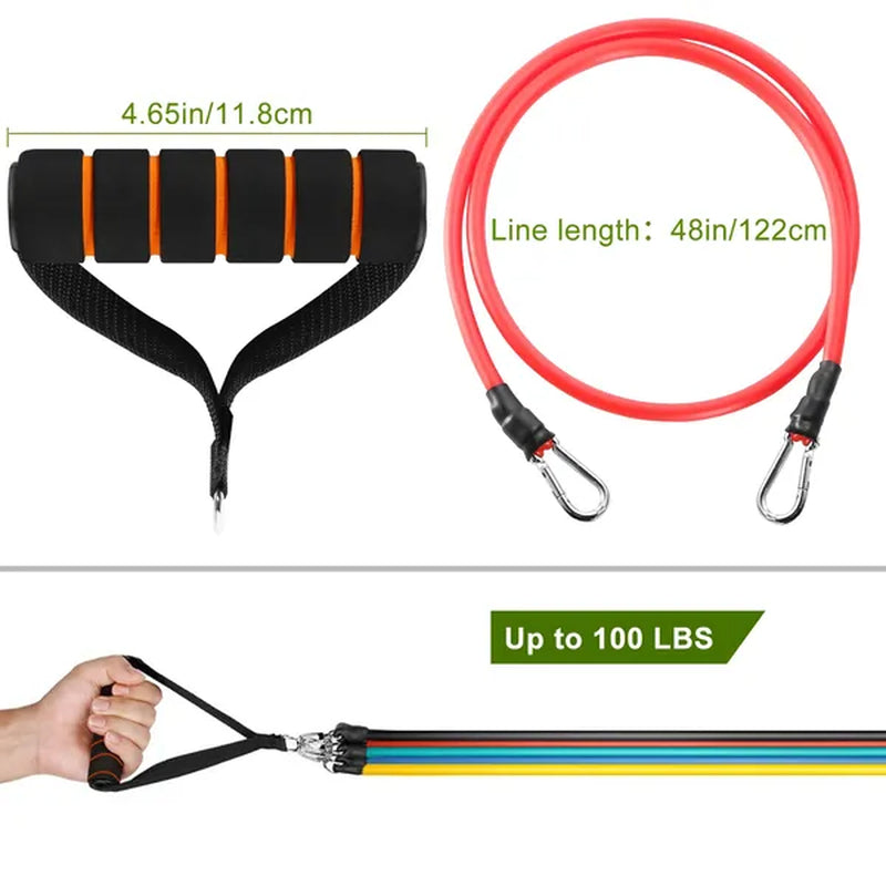 11Pcs Resistance Bands Set Fitness Workout 