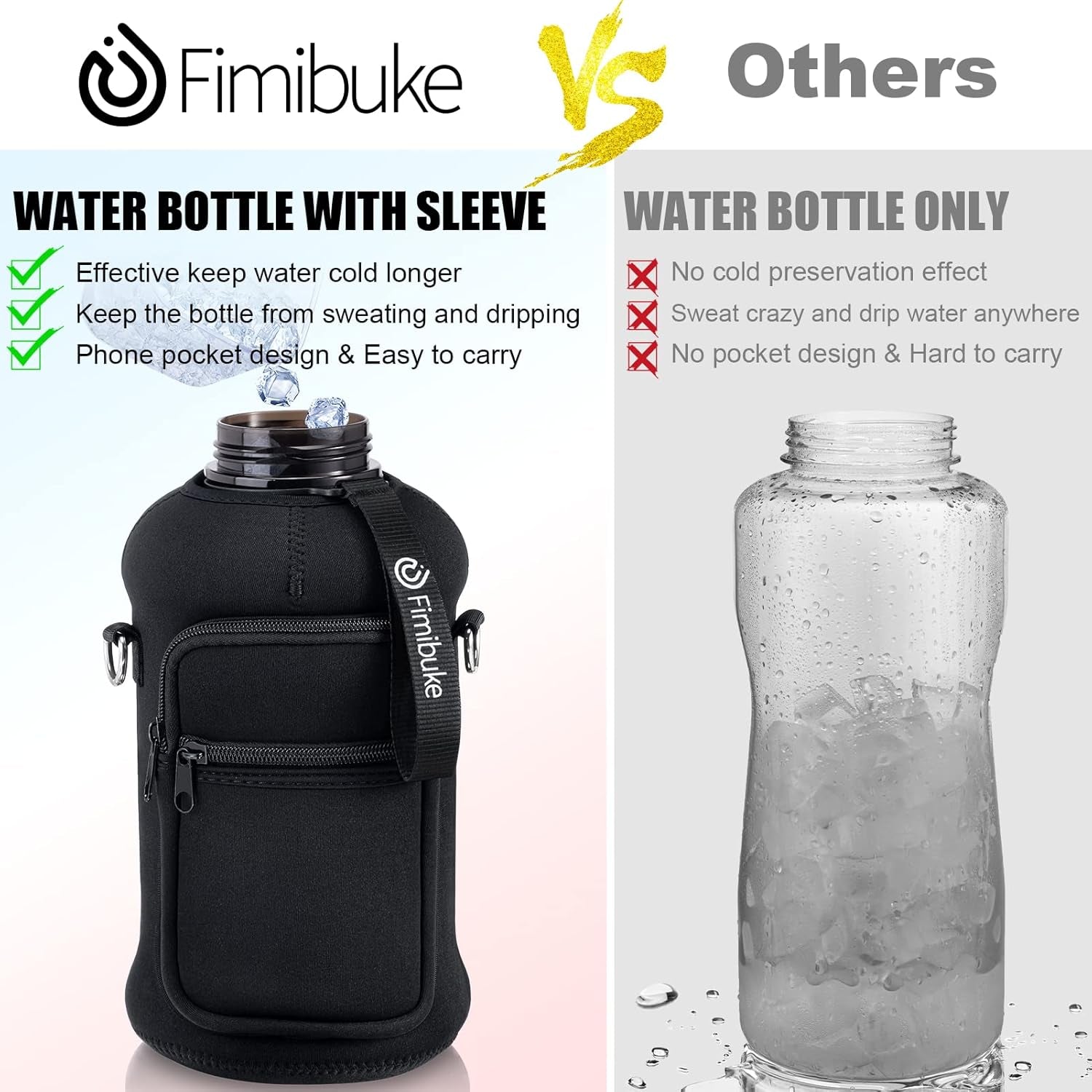 Half Gallon Water Bottle with Handle & Straw Leakproof