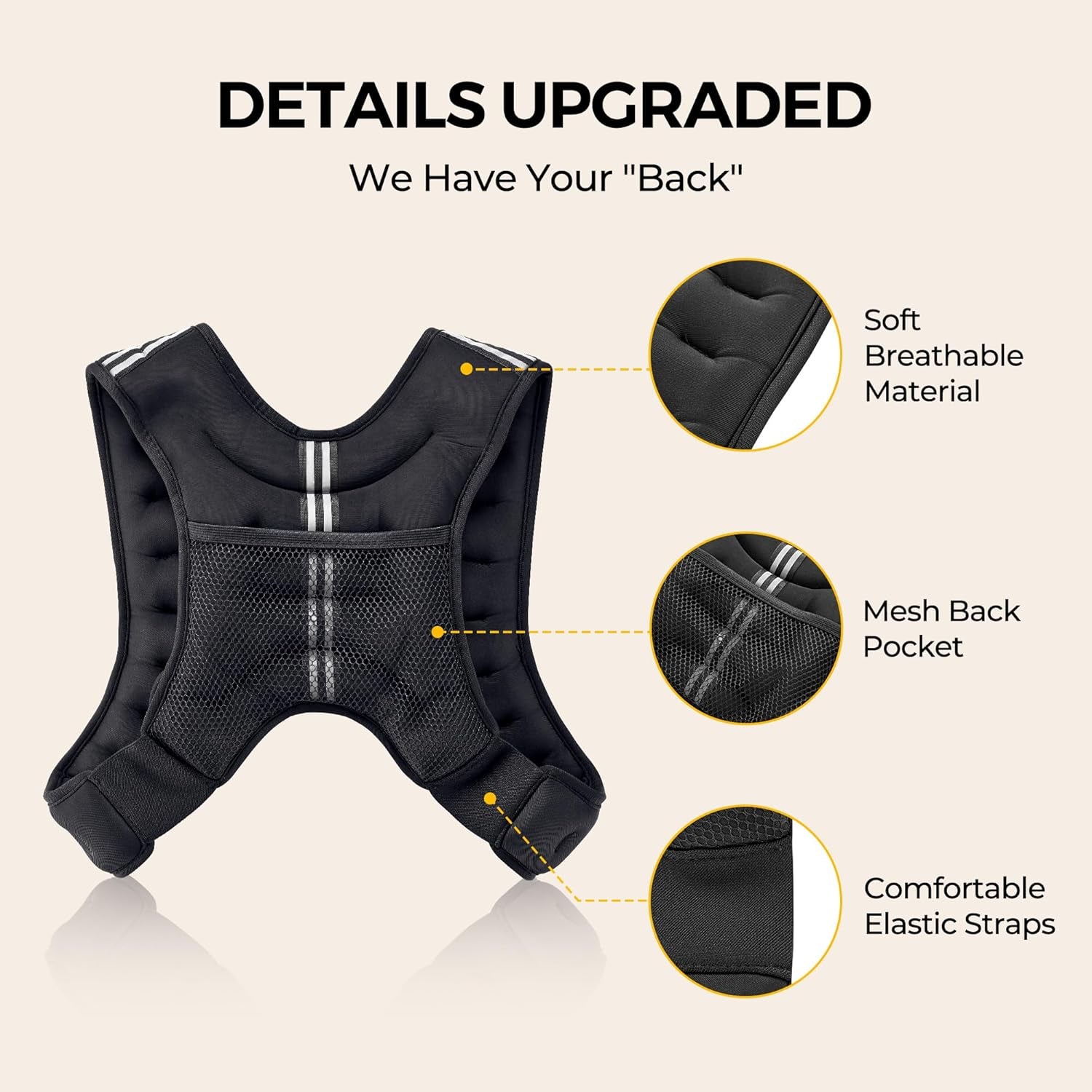 Weight Vest with Reflective Stripe For Workout
