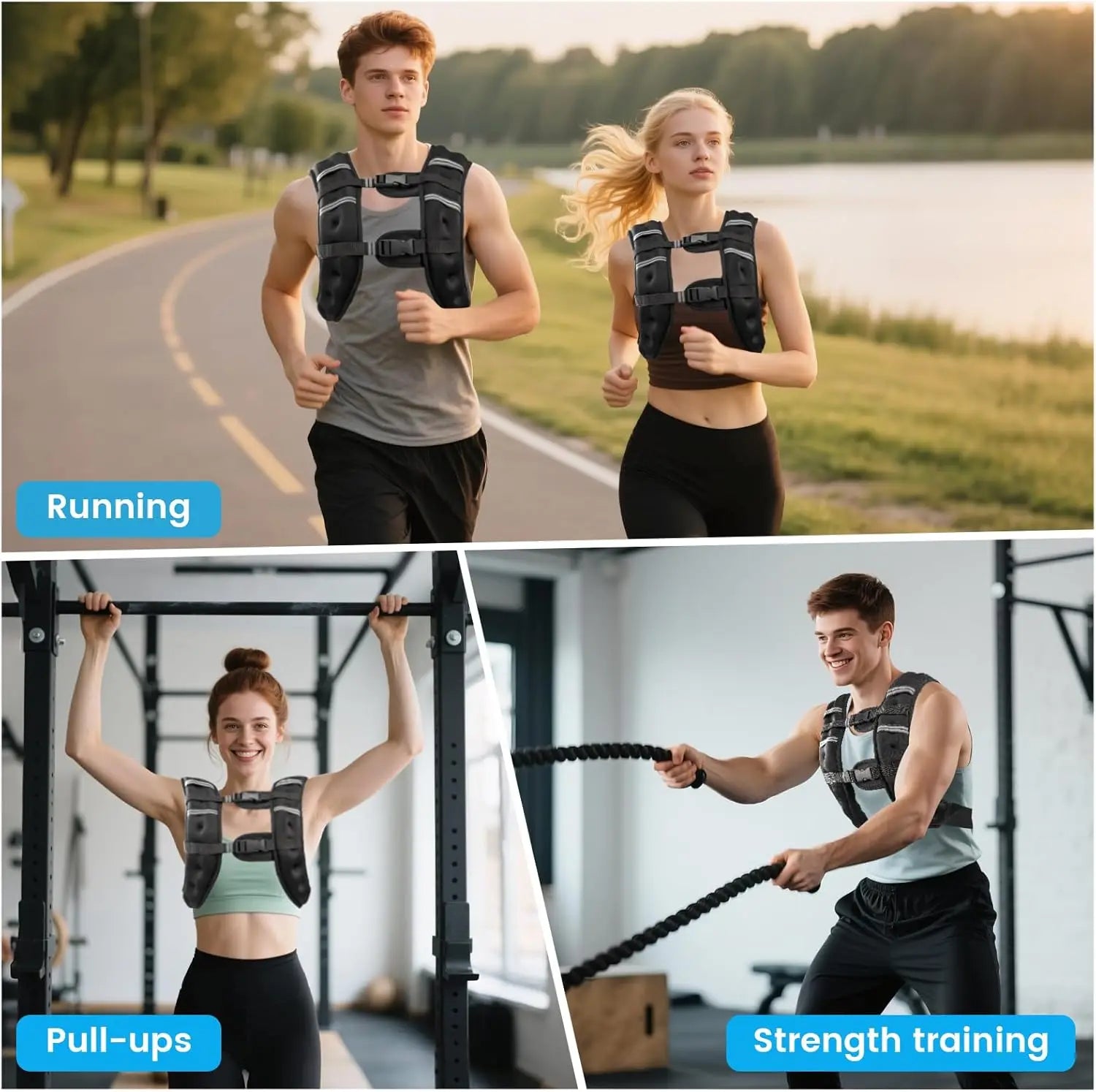 Adjustable Weighted Vest With Reflective Stripe