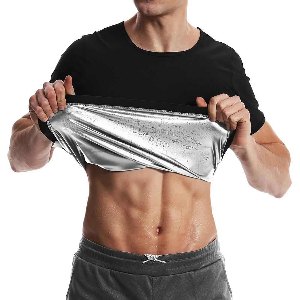 Men's Sauna Suit T-Shirt For Fitness Gym Exercise