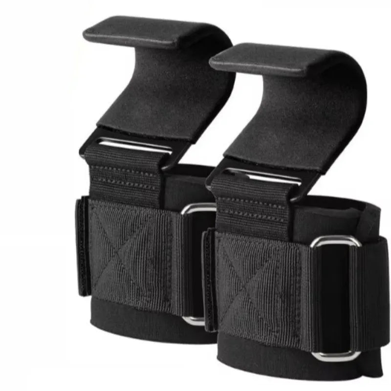 Weight Lifting Hooks Pair Hand Grip Support