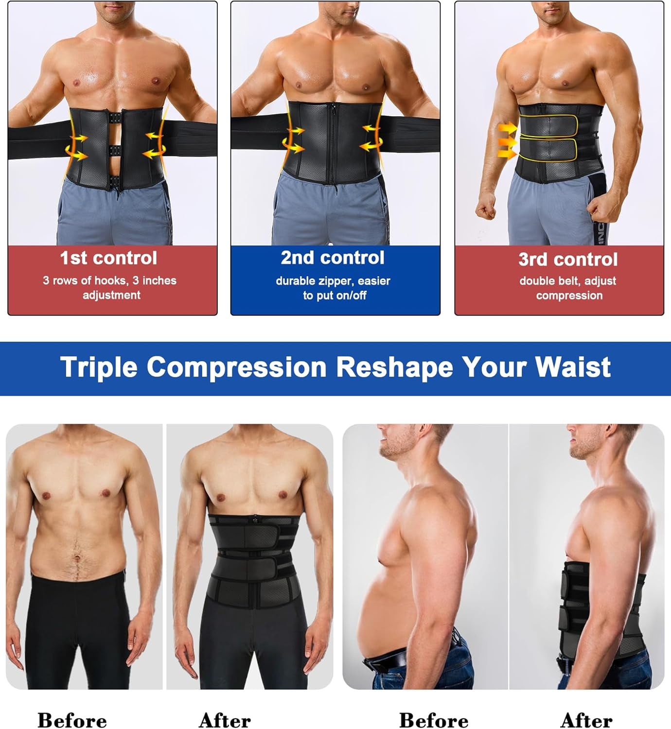 Waist Trainer Trimmer for Men Tummy Control