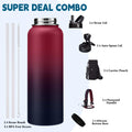 40Oz Insulated Water Bottle with Straw 