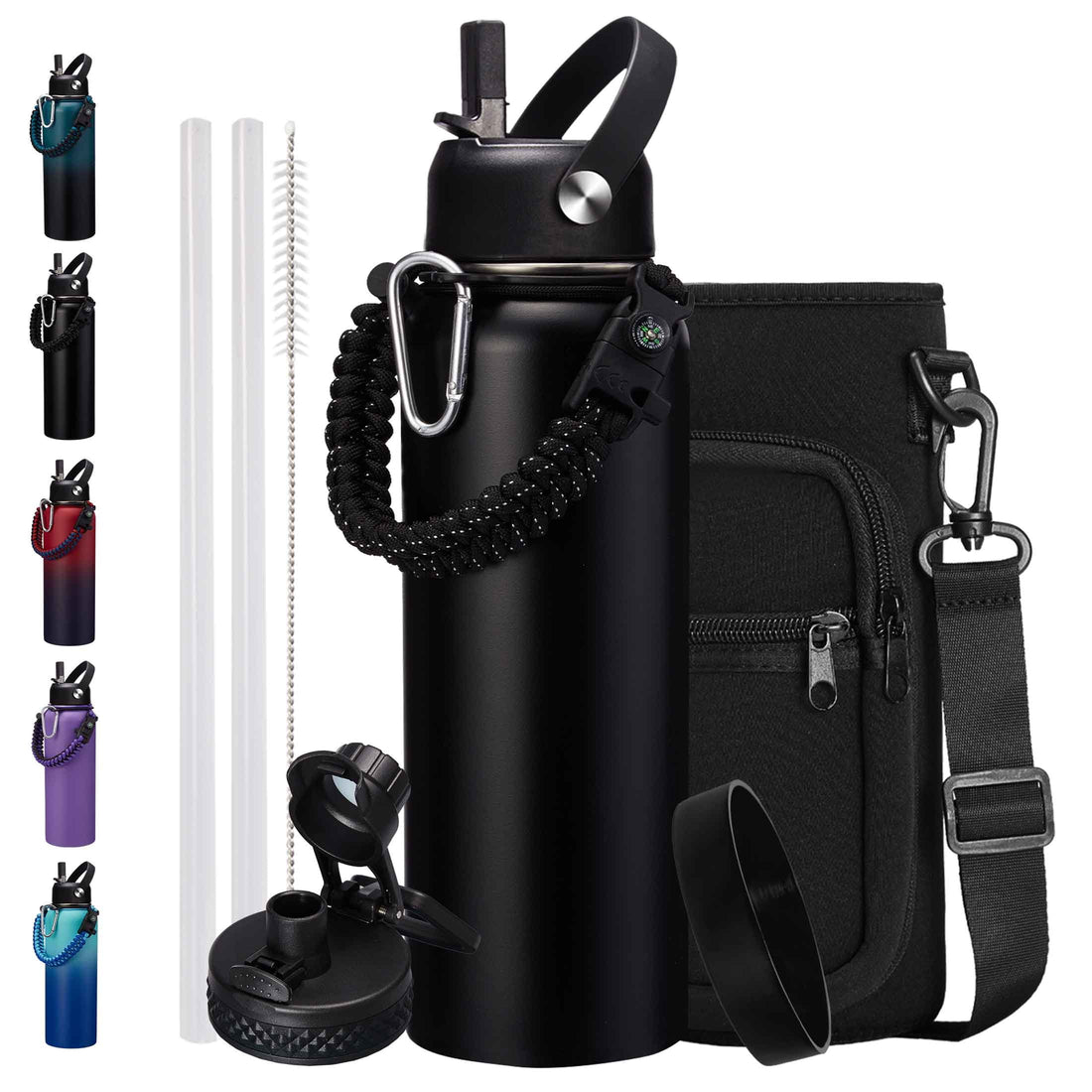 40Oz Insulated Water Bottle with Straw 