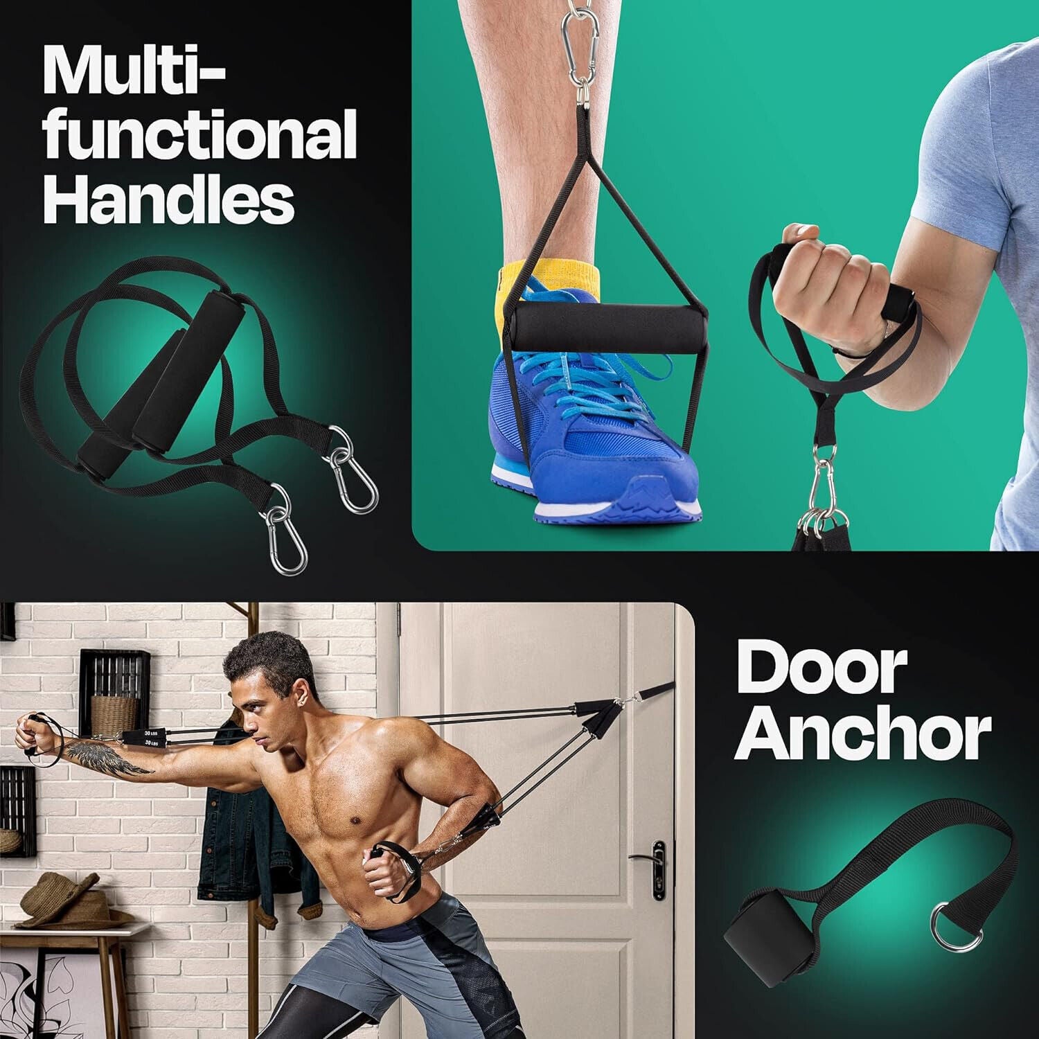 Portable Home Gym Workout Equipment with Resistance Bands 
