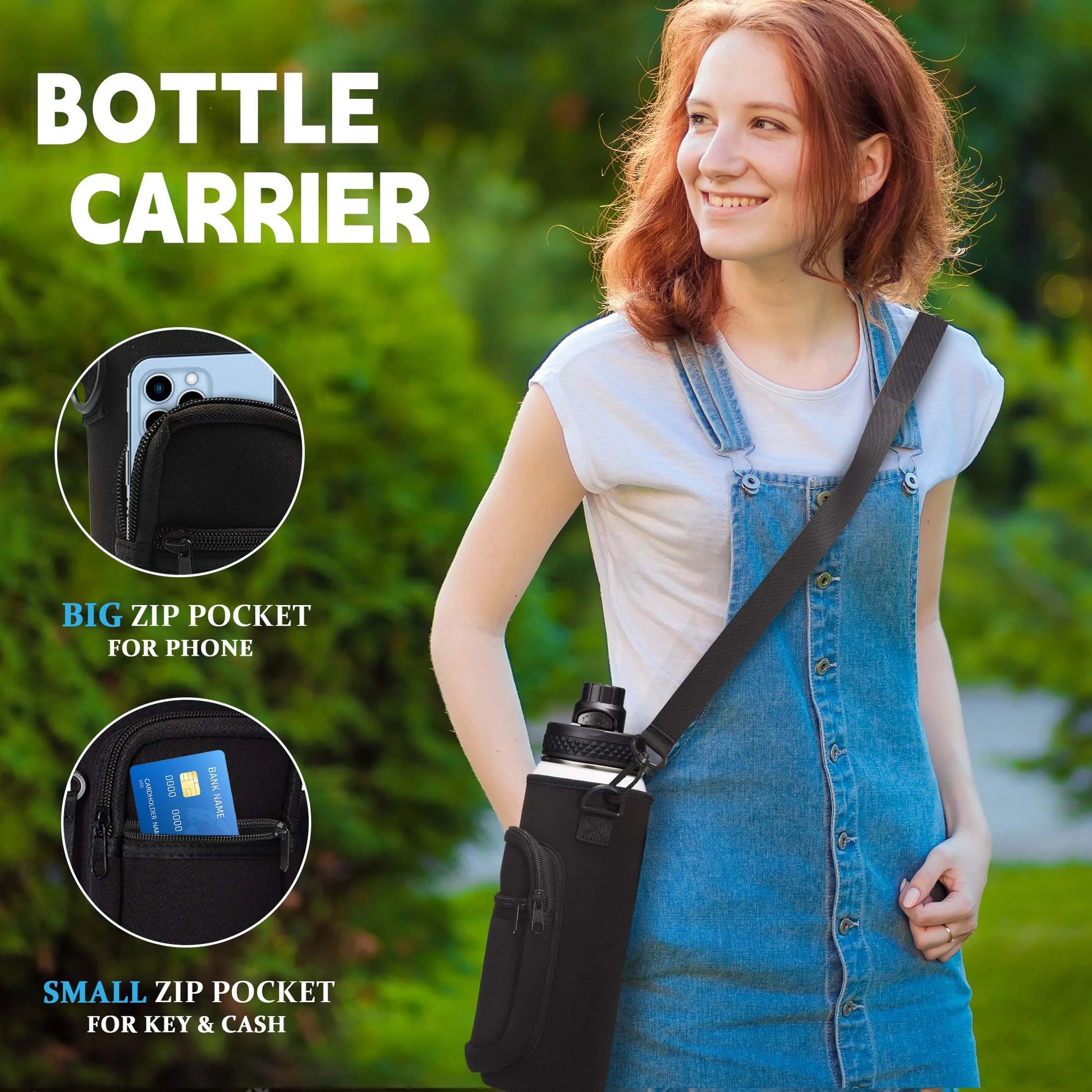 40Oz Insulated Water Bottle with Straw 