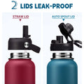 40Oz Insulated Water Bottle with Straw 