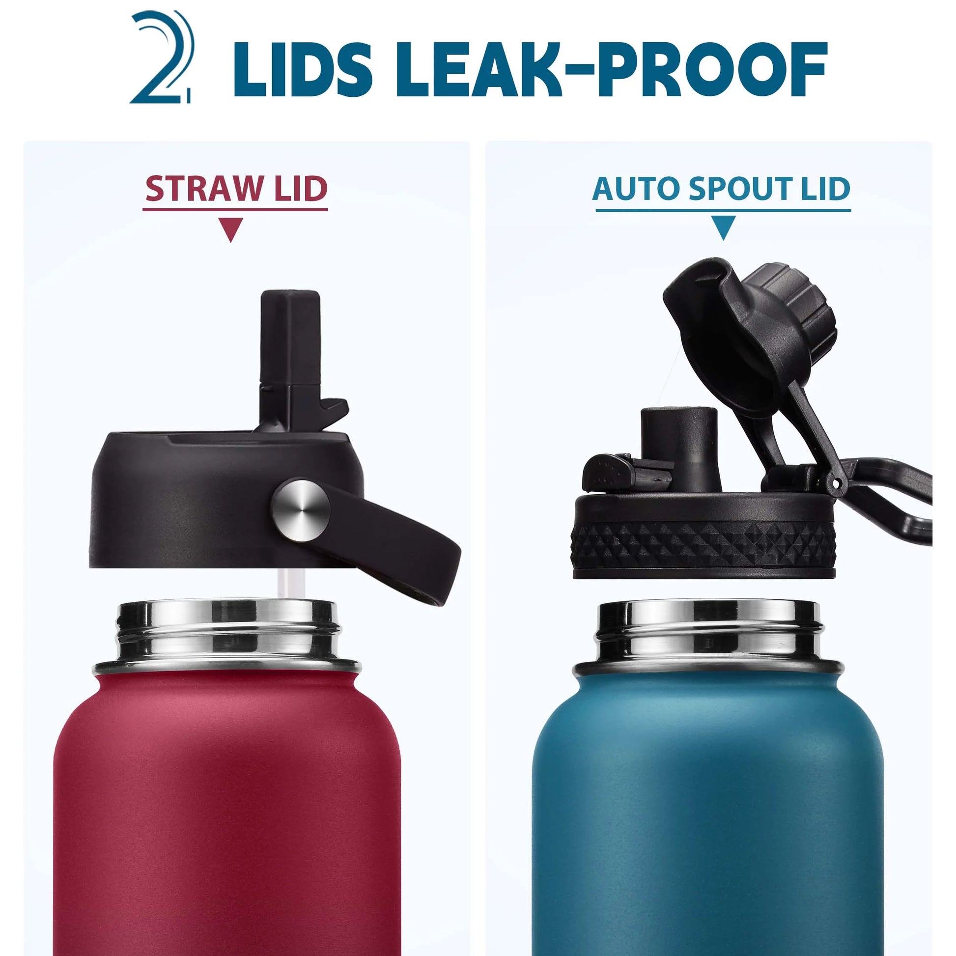 40Oz Insulated Water Bottle with Straw 